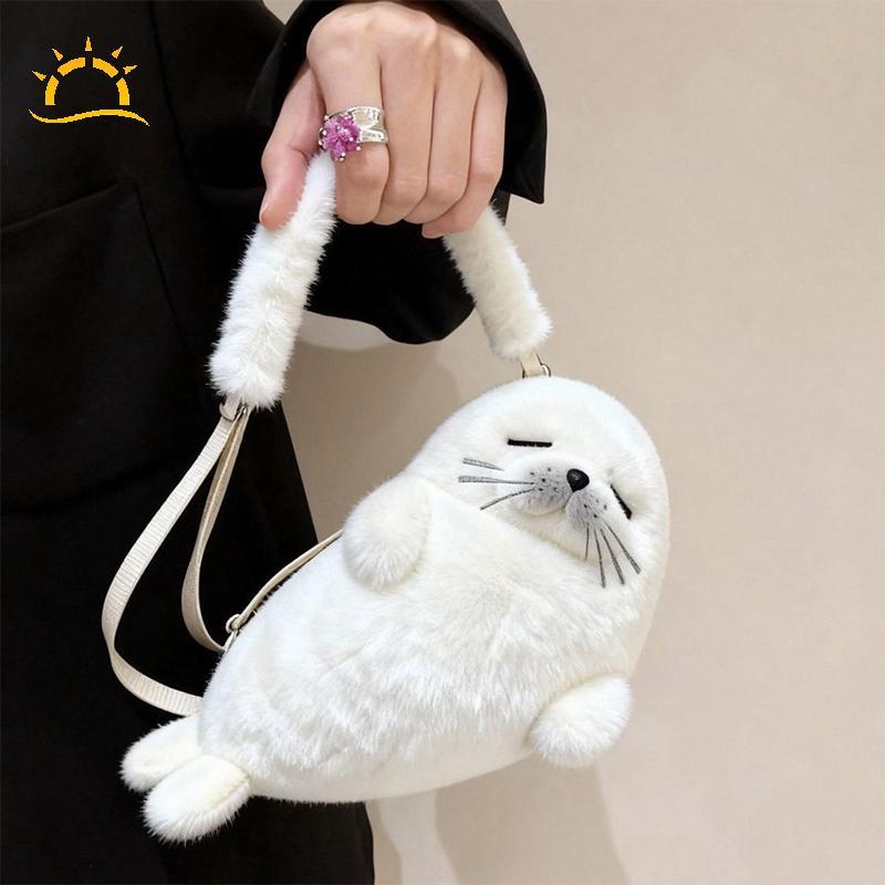 [Wi] Đáng Yêu Cói Sang Trọng Túi Xách Di Động Thu Đông Mới Dễ Thương Cói Túi Xách Nữ Mềm Mại Nữ Bé Gái Túi VN