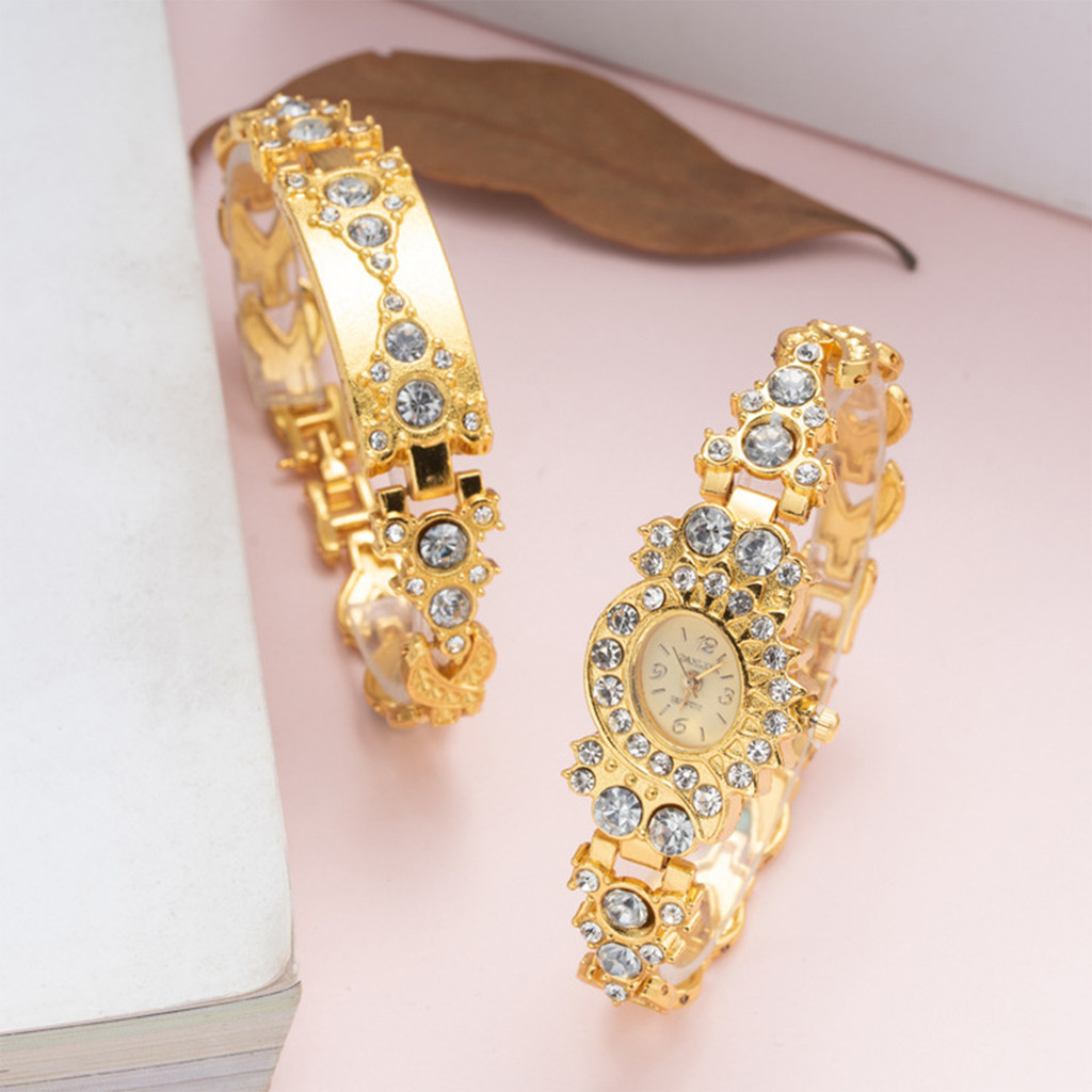 Đồng hồ pha lê cao cấp dành cho nữ Đồng hồ đeo tay dây đeo kim cương giả mặt tròn tự động để họp và hẹn hò