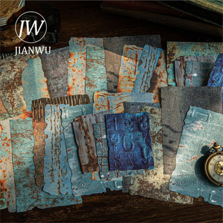 JIANWU Giấy Rỉ Series Vintage Rust Relief Phong Cảnh Cắt Dán Thêu Sò Chất Liệu Giấy Sáng Tạo DIY Rác Tạp Chí Văn Phòng Phẩm