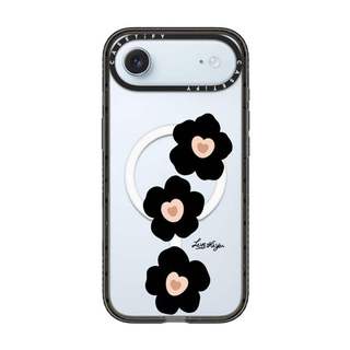 CASECASE X Hoa Đen Tình Yêu Cạnh Đen Trong Suốt Cứng Từ Hút Tác Động Dành Cho Apple IPhone 12 13 14 15 16 17 Pro Max Air Plus Có Hộp