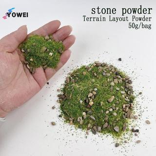 YOWEI 1 Bộ Mô Phỏng Bàn Cát Bãi Cỏ Thu Nhỏ Bố Trí Phong Cảnh Với Đá Thực Vật Mô Hình DIY Hỗn Hợp Với Đá Cỏ Bột VN