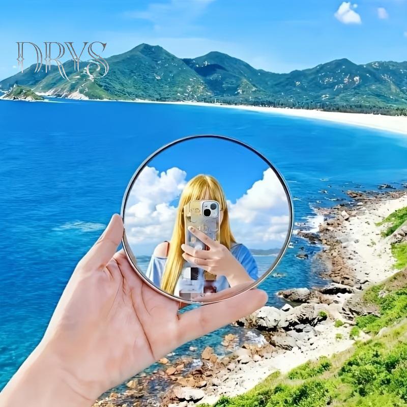 (TFT) Gương du lịch lồi di động - Phản chiếu góc rộng, Gương Selfie Mini chụp ảnh nhỏ gọn dành cho người sáng tạo nội dung & quà tặng du lịch MỚI