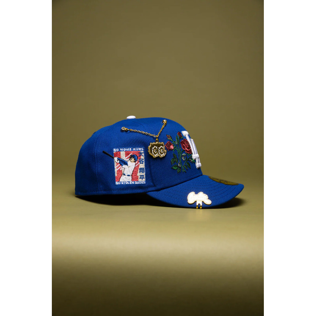 ER2A 9Fifty Los Angeles Dodgers màu xanh với bloom rose và patch Shohei Ohtani