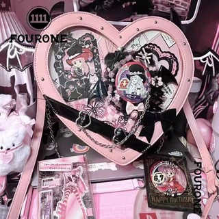 Four ONE Love Little Devil Pain Bag Túi đeo vai một vai y2k Yabi Dark Gothic Triển lãm truyện tranh hai chiều FOUR ONE Love Little Devil Pain Bag Túi đeo vai một vai Y2k Yabi Dark Gothic Truyện tranh hai chiều