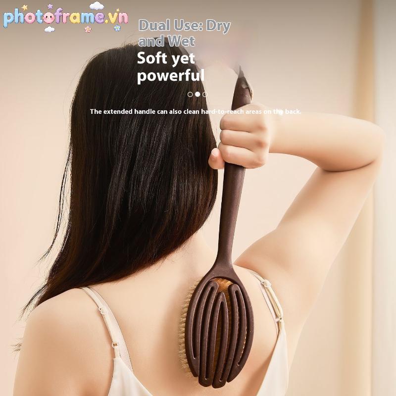 Photoframe Body Brush Tay Cầm Dài Tắm Ba Scrubber Boar Lông Hoàn Hảo Khô Da Chải Cần Thiết Cho Da Tẩy Tế Bào Chết Dụng Cụ Tắm VN