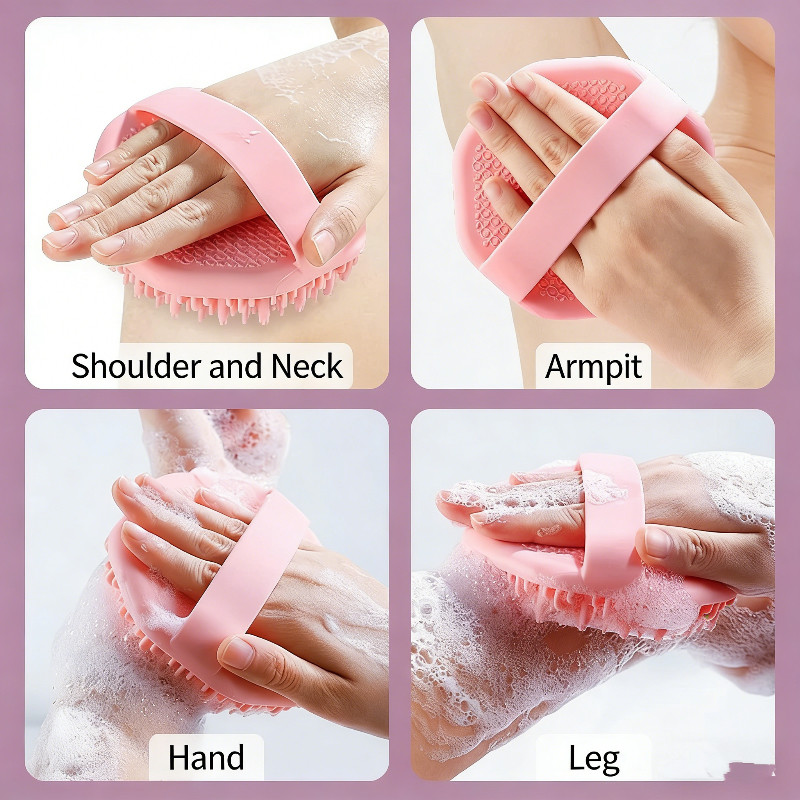 ST2 Silicone Tắm Body Brush Tẩy Tế Bào Chết Chà Mềm Lông Lưng Chà Găng tay đi tắm Cho Nam Nữ TS2