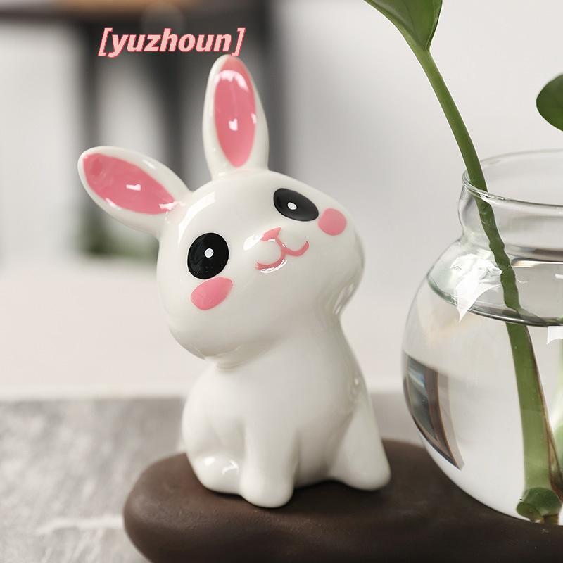 [yuzhoun] Bình thủy tinh trong suốt hình thỏ dễ thương, bình cây thủy canh để bàn có đế gỗ