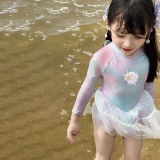 Đồ bơi nàng tiên cá cho bé gái - váy bơi tay dài chống nắng nhanh khô phong cách công chúa
