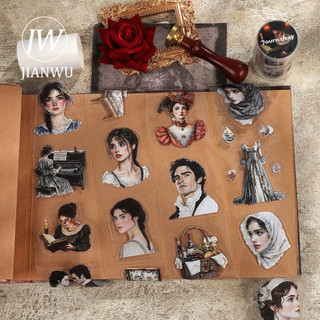 JIANWU 60mm * 200cm Her Persuasion Series Nhân Vật Vintage Phong Cảnh Chất Liệu Cắt Băng PET Sáng Tạo DIY Tạp Chí Văn Phòng Phẩm