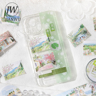 JIANWU Nature Stamp Series Vintage Season Plant Flower Snow Phong Cảnh Chất Liệu Cắt Băng Sáng Tạo DIY Tạp Chí Văn Phòng Phẩm