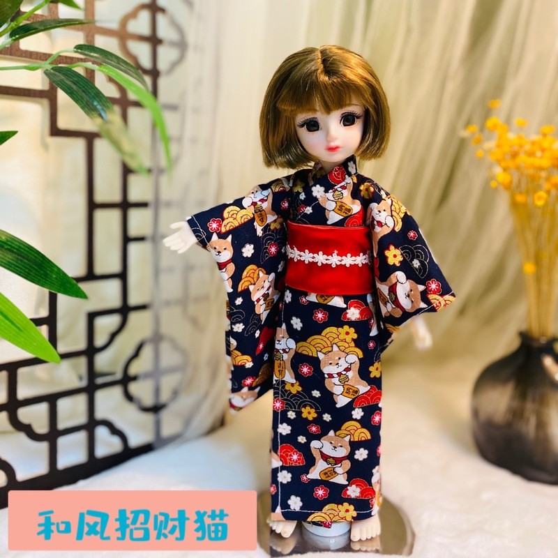 30cm Phong Cách Nhật Bản Búp Bê Kimono Quần Áo Bé Mặc Quần Áo 6 Điểm bjd Miko Quần Áo Phong Cách Nhật Bản Người Giúp Việc Quần Áo Quà Tặng Năm Mới 0406