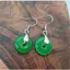 Bông tai khóa an toàn Ice Emerald Green Bông tai ngọc bích thời trang