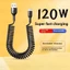 Cáp sạc nhanh USB / Type C sang Type C 120W Dây sạc ô tô bằng kính thiên văn lò xo cuộn Dây kéo dài đến 1,8M Cáp dữ liệu cho ios15-17 / Android