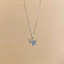 Mặt dây chuyền nữ sao biển cubic zirconia màu bạc, phong cách Pháp, thời trang đi biển và công sở