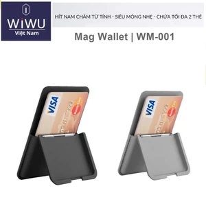 Ví Đựng Thẻ Từ Tính Magnetic WIWU Mag Wallet MW-001 Tích Hợp Giá Đỡ Gập Gọn Siêu Mỏng Gắn Sau Điện Thoại