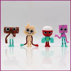 YT4 8 Chiếc Dandy 's World TV Head Rainbow Flower Purple Cube Bộ Sưu Tập Nhân Vật Hành Động Trang Trí