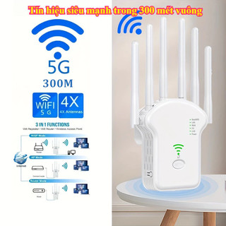 【Giao hàng nhanh】Bộ kích sóng WiFi 6 ăng-ten, mạng không dây xuyên tường, bộ mở rộng 300M. .