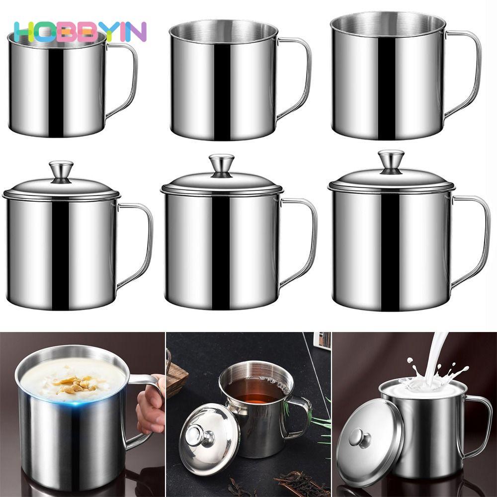 Cốc Nước HOBBYIN, Có Nắp Cốc Inox 304, Thiết Kế Tay Cầm 350-1250ml Cốc Trà Du Lịch