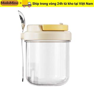Cốc ăn sáng MODOMINO, Bát sữa chua chống rò rỉ 430ML, Chất lượng cao có nắp và thìa Hộp đựng yến mạch di động Bữa sáng