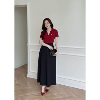 Chân váy chữ A LV201 dáng dài trơn