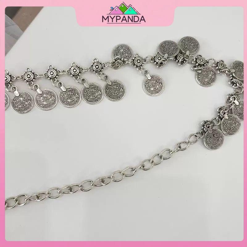 MYPANDA Thắt lưng khiêu vũ chất lượng cao phong cách dân tộc, bụng điều chỉnh dây vàng - Phụ kiện thời trang