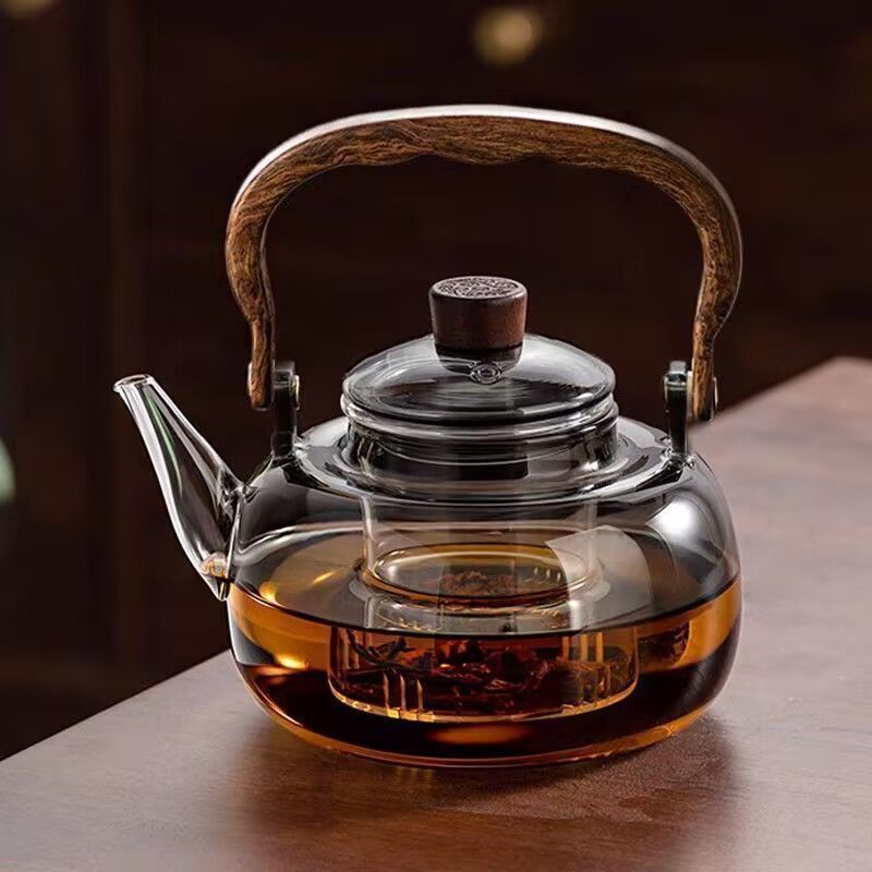 Ấm trà thủy tinh chịu nhiệt độ cao 1.000ml Trà sưởi ấm Tách nước Bộ trà thủy tinh Ấm trà gia đình