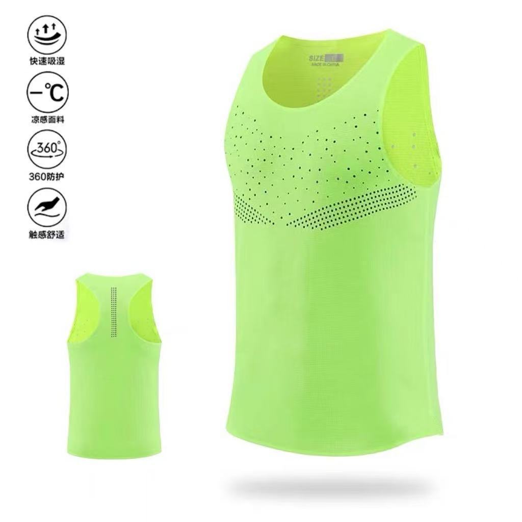 [Customized Logo] Couple's Summer Super Lightweight Quick-Drying Breathable Vest Marathon Running Sports Seamless Top Wind Tunnel Fitness T-shirt 52eK