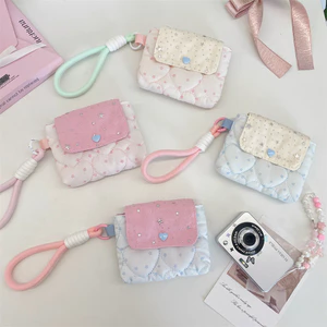 Phong Cách Hàn Quốc ins Phong Cách Quilted Ngôi Sao Thẻ Chụp Thiết Kế Bé Gái Di Động ccd Tai Nghe Máy Ảnh Túi Bảo Quản