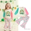 Bộ bé gái 6M-4Y Áo dài tay thêu cầu vồng với quần loe in hình Shamrock