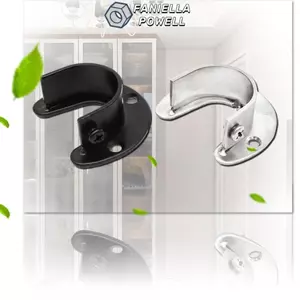 FANIELLAPOWELL Ghế Mặt bích, Móc ống Cố định Tủ quần áo Móc treo Thanh, Thanh thép không gỉ Hỗ trợ thanh treo rèm Phụ kiện phần cứng