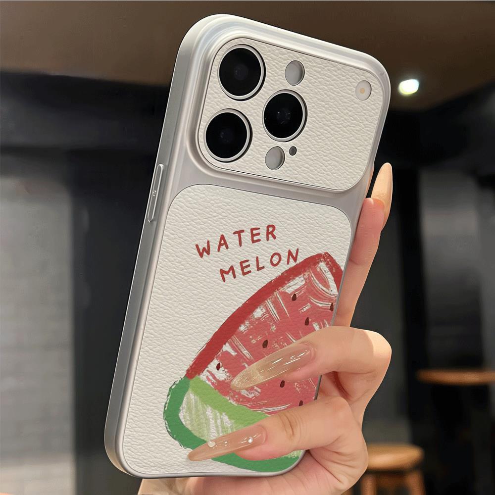 Dưa hấu vẽ tay phù hợp với ốp lưng iPhone17 iPhone14pro dễ thương xr chống sốc mới nhất