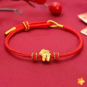 Vòng tay dệt dây đỏ phong cách truyền thống Trung Hoa, phù hợp mừng năm mới 2026