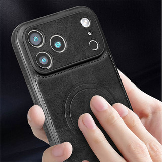 Ốp điện thoại di động kinh doanh từ tính da cổ điển thời trang cho iphone 17 16 15 14 13 12 Pro Max Cover