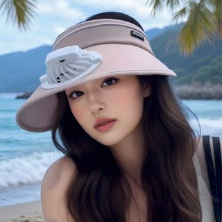 Mũ Kẹo Vành Lớn Có Quạt, Chống Nắng Hiệu Quả, Phù Hợp Du Lịch Unisex