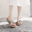 Mặc Phương Tây Đôi Phiên Bản Na Handmade Dép Nữ Mùa Hè Bên Ngoài Mặc Bohemian Thời Trang Tua Rua Phong Cách Dân Tộc Nêm Gót Cao Gót Giày Đi Biển HOKI