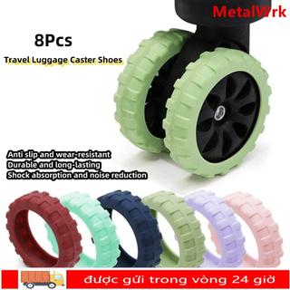 METALWRK Bộ 8 bánh xe vali bảo vệ, giảm tiếng ồn, trục xe đẩy, hộp đựng bánh cho hành lý du lịch