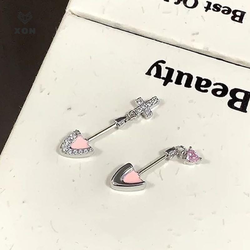 [XON] 1 Chiếc Tai Mèo Hình Flash Zircon Trái Tim Mặt Dây Chuyền Xương Tai Bông Tai Móng Tay Cho Nữ Phụ Kiện Xuyên Cơ Thể Hợp Thời Trang [Mina]