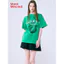 Áo thun nam nữ 100% cotton cao cấp, in chữ lớn màu cam, thiết kế tay ngắn dáng rộng