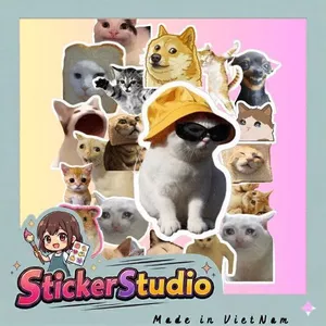 Set 100 Sticker Biểu Tượng Cảm Xúc Mèo Vui Nhộn Meme Chống Nước Dán Laptop Vali Mũ Bảo Hiểm Sổ Tay