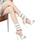 2026 Phong Cách Mới Châu Âu Mỹ Phong Cách Trắng Lông Cuộn Dây Stiletto Giày Sandal Cao Gót Nữ Mũi Mở Thời Trang Phù Hợp Với Mùa Hè Bán Chạy A7HW