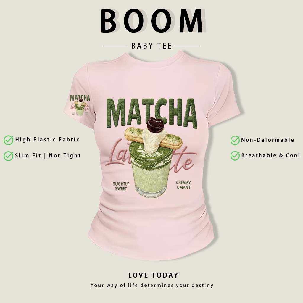BOOM Áo thêu Baby Tee Nữ Cotton Ôm Body-Áo Thun Ngắn Tay Y2K In Hình PhongCách Mùa Hè, Cổ Tròn Hàng Đầucách hàn phong 02