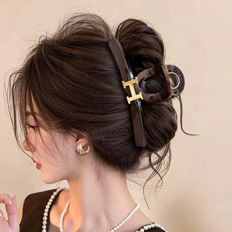 Kẹp cá mập chữ kim loại retro, kẹp chữ U siêu bền, kẹp tóc cao cấp cho tóc dày, phụ kiện nữ cổ điển