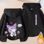 Kuromi Girls Zip Áo Hoodie hoạt hình Áo khoác có mũ trùm đầu thời trang Trang phục thường ngày cho trẻ em
