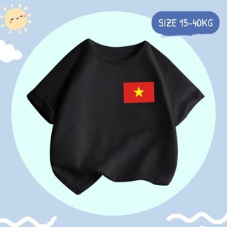 Áo thun trẻ em unisex in hình quốc kỳ, thể hiện tinh thần yêu nước, thoải mái, thoáng khí và thân thiện với da