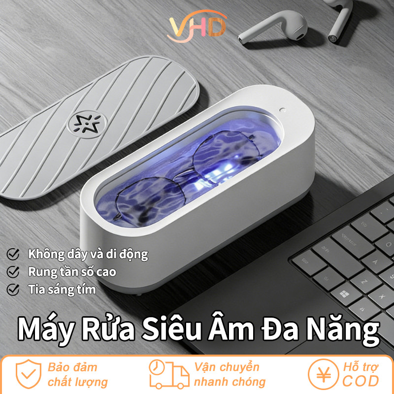 Máy Rửa Kính Mắt Đa Năng Bằng Sóng Siêu Âm - Làm Sạch Sâu 360°, Có Thể Sạc Lại USB