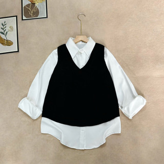 Set 2 Món Bigsize Nữ Somi Tay Dài Phối Ghile Cá Tính Năng Động Cho Chubby SM20+A335