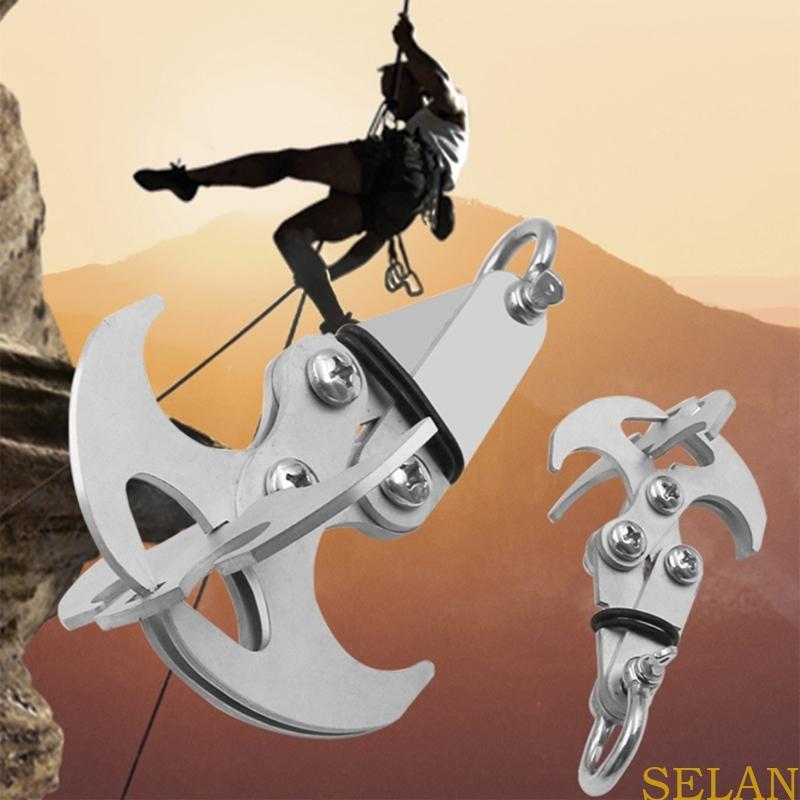 SELA Gấp Xước Móc Ngoài Trời Leo Móng Vuốt Carabiner Cắm Trại Bánh Răng Móng Vuốt Dụng Cụ