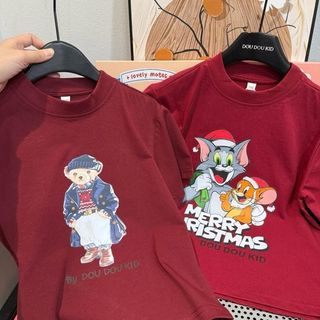 [DOU DOU KID] AP58,59,63 Áo Thun Noel Trẻ Em Chất Vải Hữu Cơ Cao Cấp Cho Bé 12-45kg Họa Tiết Đáng Yêu