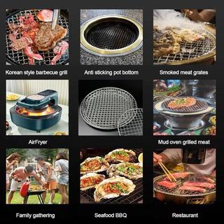 INENK Giá nướng, nướng tròn có thể tái sử dụng, nướng BBQ chống dính bằng sắt