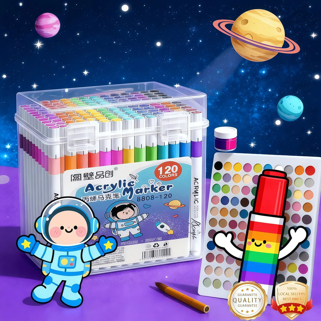 An Toàn Bút Acrylic Marker | Màu Rực Rỡ Chấm Khô Nhanh | Bền Màu Vẽ Trên Mọi Chất Liệu | DIY Thủ Công